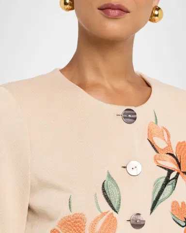 Misook Heritage Floral-Embroidered Knit Cardigan | Thumbnail 5 Misook Heritage Floral-Embroidered Knit Cardigan | Thumbnail 5