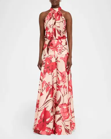 Chiara Boni La Petite Robe Disei Floral-Print Halter Maxi Dress | Thumbnail 2 Chiara Boni La Petite Robe Disei Floral-Print Halter Maxi Dress | Thumbnail 2