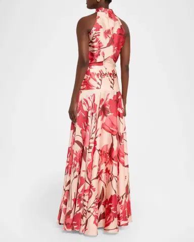 Chiara Boni La Petite Robe Disei Floral-Print Halter Maxi Dress | Thumbnail 3 Chiara Boni La Petite Robe Disei Floral-Print Halter Maxi Dress | Thumbnail 3