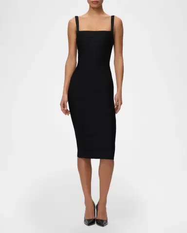Hervé Léger The Neri Lace-Up Bandage Midi Dress | Thumbnail 2 Hervé Léger The Neri Lace-Up Bandage Midi Dress | Thumbnail 2