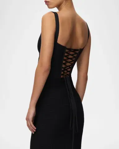 Hervé Léger The Neri Lace-Up Bandage Midi Dress | Thumbnail 5 Hervé Léger The Neri Lace-Up Bandage Midi Dress | Thumbnail 5