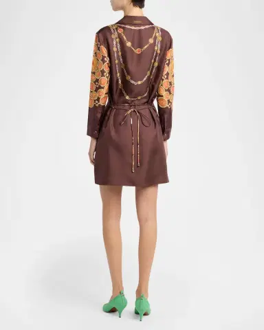 Versace Printed Silk Twill Mini Shirtdress | Thumbnail 2 Versace Printed Silk Twill Mini Shirtdress | Thumbnail 2