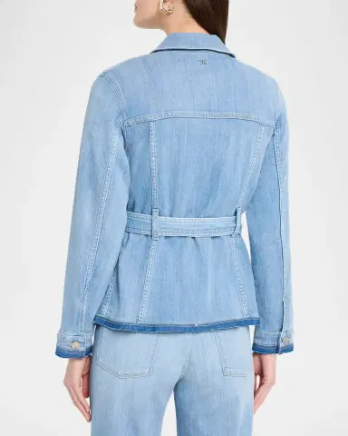 Kobi Halperin Becca Washed-Denim Self-Belt Utility Jacket | Thumbnail 3 Kobi Halperin Becca Washed-Denim Self-Belt Utility Jacket | Thumbnail 3