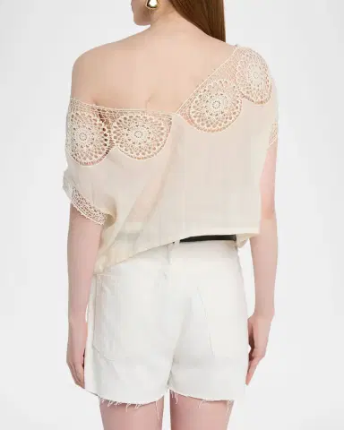 Nili Lotan Caila Embroidered Ramie Top | Thumbnail 2 Nili Lotan Caila Embroidered Ramie Top | Thumbnail 2
