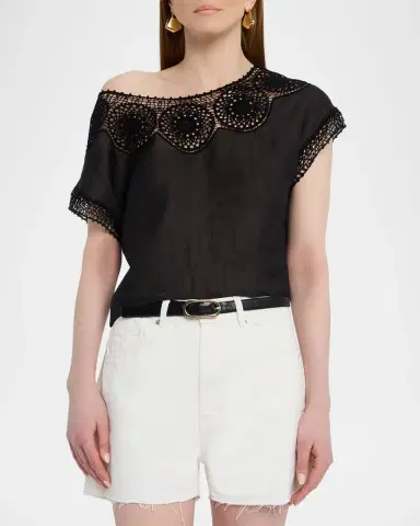 Nili Lotan Caila Embroidered Ramie Top | Thumbnail 7 Nili Lotan Caila Embroidered Ramie Top | Thumbnail 7
