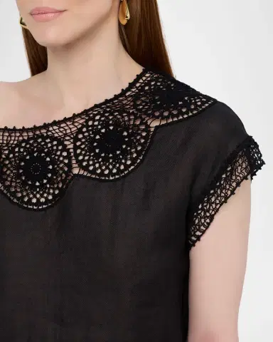 Nili Lotan Caila Embroidered Ramie Top | Thumbnail 8 Nili Lotan Caila Embroidered Ramie Top | Thumbnail 8