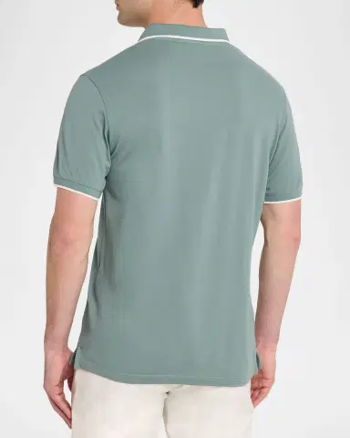 Emporio Armani Men 's V-Neck Pique Polo Shirt | Thumbnail 3 Emporio Armani Men 's V-Neck Pique Polo Shirt | Thumbnail 3