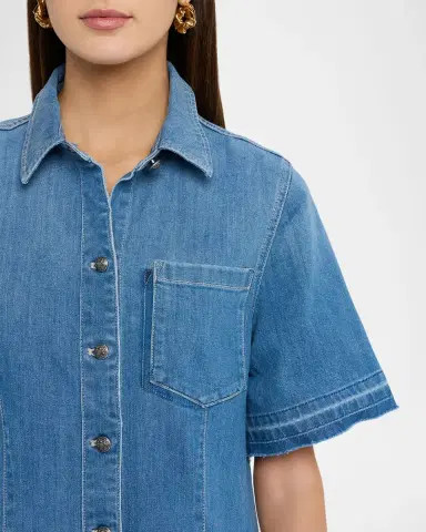 Kobi Halperin Alice Stretch-Denim Raw-Edge Minidress | Thumbnail 5 Kobi Halperin Alice Stretch-Denim Raw-Edge Minidress | Thumbnail 5