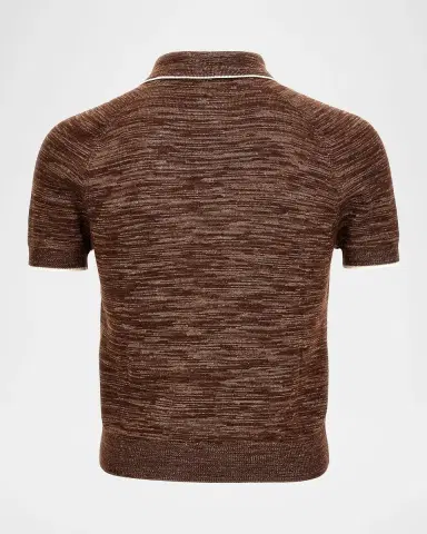 Versace Men's Mouline Jacquard Knit Polo | Thumbnail 2 Versace Men's Mouline Jacquard Knit Polo | Thumbnail 2