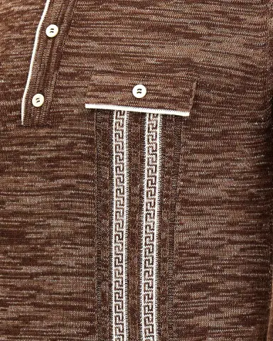 Versace Men's Mouline Jacquard Knit Polo | Thumbnail 3 Versace Men's Mouline Jacquard Knit Polo | Thumbnail 3