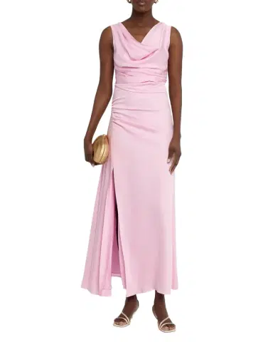 SIMKHAI Melaney Sleeveless Cowl-Neck Satin Maxi Dress | Thumbnail 1 SIMKHAI Melaney Sleeveless Cowl-Neck Satin Maxi Dress | Thumbnail 1