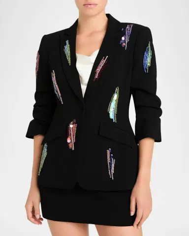 Cinq à Sept Cheyenne Sequined Whirl Blazer | Thumbnail 2 Cinq à Sept Cheyenne Sequined Whirl Blazer | Thumbnail 2