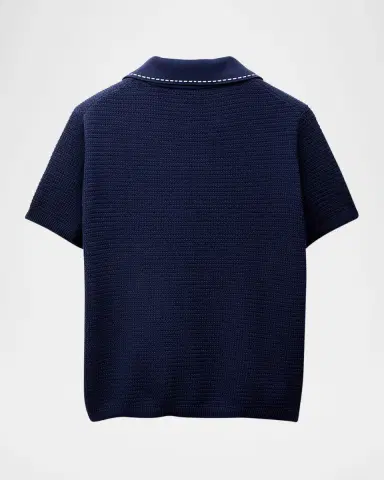 Versace Medusa Knit Cotton Polo | Thumbnail 2 Versace Medusa Knit Cotton Polo | Thumbnail 2