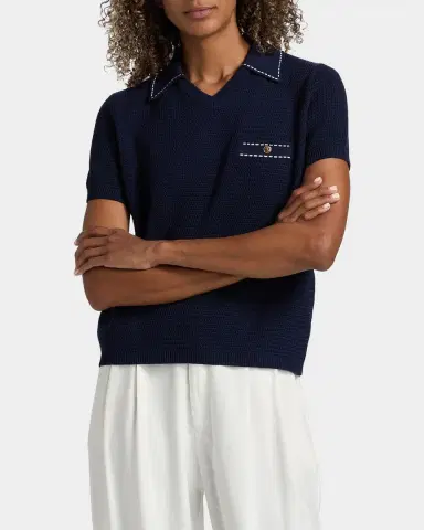 Versace Medusa Knit Cotton Polo | Thumbnail 3 Versace Medusa Knit Cotton Polo | Thumbnail 3