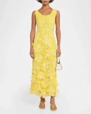 SIMKHAI Corinna Cutout Floral Lace Midi Dress | Thumbnail 2 SIMKHAI Corinna Cutout Floral Lace Midi Dress | Thumbnail 2