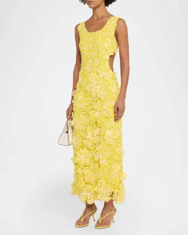 SIMKHAI Corinna Cutout Floral Lace Midi Dress | Thumbnail 4 SIMKHAI Corinna Cutout Floral Lace Midi Dress | Thumbnail 4
