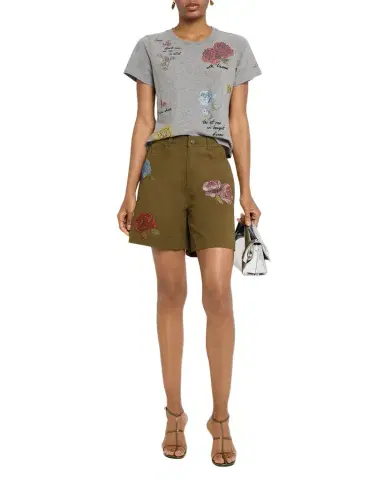 Cinq à Sept Betsy Heatset Roses Cargo Shorts | Thumbnail 1 Cinq à Sept Betsy Heatset Roses Cargo Shorts | Thumbnail 1