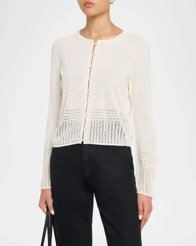 Rag & Bone Michelle Scalloped Pointelle-Knit Cardigan | Thumbnail 3 Rag & Bone Michelle Scalloped Pointelle-Knit Cardigan | Thumbnail 3