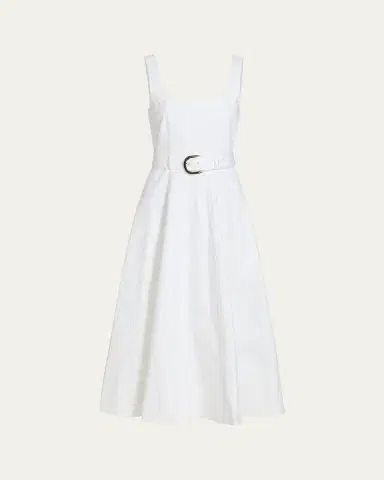 Cinq à Sept Cambree Belted A-Line Denim Midi Dress | Thumbnail 7 Cinq à Sept Cambree Belted A-Line Denim Midi Dress | Thumbnail 7