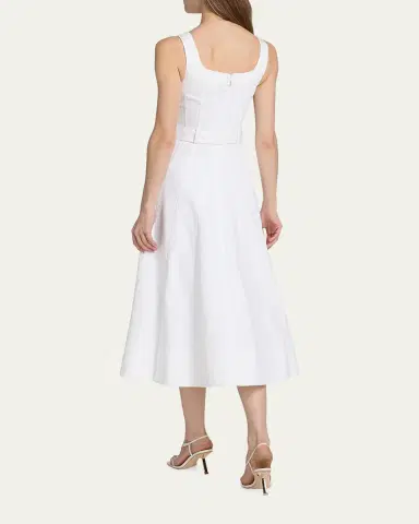 Cinq à Sept Cambree Belted A-Line Denim Midi Dress | Thumbnail 9 Cinq à Sept Cambree Belted A-Line Denim Midi Dress | Thumbnail 9