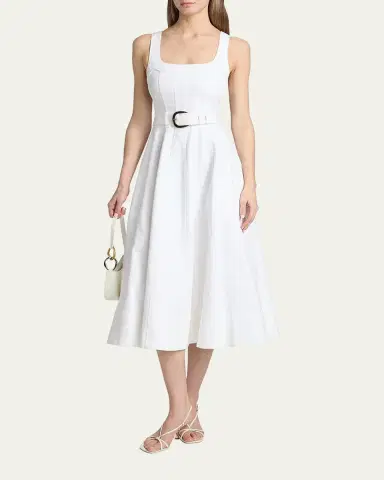 Cinq à Sept Cambree Belted A-Line Denim Midi Dress | Thumbnail 10 Cinq à Sept Cambree Belted A-Line Denim Midi Dress | Thumbnail 10