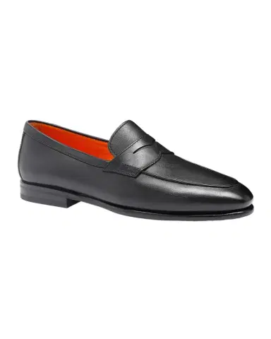 Santoni Men's Carlo Leather Penny Loafers | Thumbnail 1 Santoni Men's Carlo Leather Penny Loafers | Thumbnail 1
