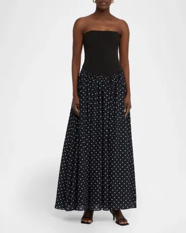 Toccin Odette Polka-Dot Strapless Maxi Dress | Thumbnail 2 Toccin Odette Polka-Dot Strapless Maxi Dress | Thumbnail 2