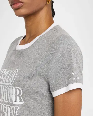 Cinq à Sept Studded Hello Bonjour Howdy Ringer Tee | Thumbnail 5 Cinq à Sept Studded Hello Bonjour Howdy Ringer Tee | Thumbnail 5