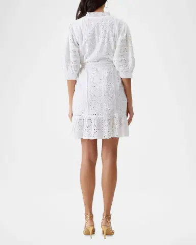 Melissa Odabash Reagan Eyelet Button-Front Mini Dress | Thumbnail 3 Melissa Odabash Reagan Eyelet Button-Front Mini Dress | Thumbnail 3