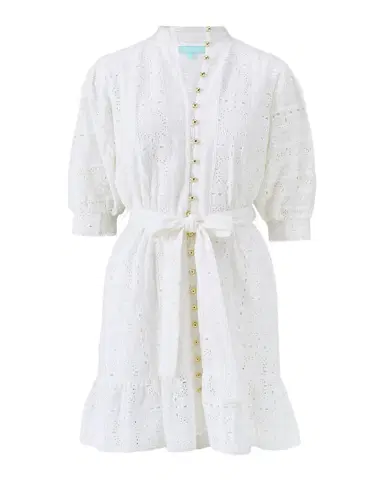 Melissa Odabash Reagan Eyelet Button-Front Mini Dress | Thumbnail 1 Melissa Odabash Reagan Eyelet Button-Front Mini Dress | Thumbnail 1