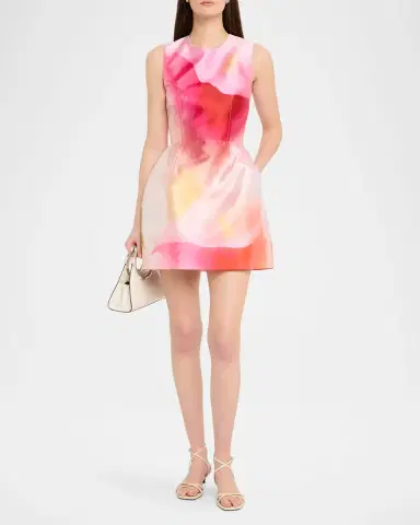 Prabal Gurung Corset Waist Satin Mini Fit-&-Flare Dress | Thumbnail 2 Prabal Gurung Corset Waist Satin Mini Fit-&-Flare Dress | Thumbnail 2