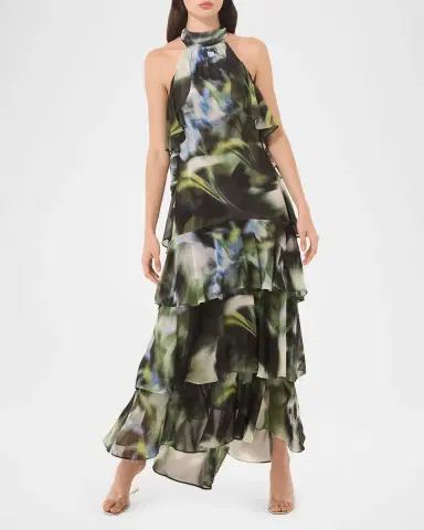 MISA Los Angeles Calissa Ruffled Chiffon High-Low Dress | Thumbnail 2 MISA Los Angeles Calissa Ruffled Chiffon High-Low Dress | Thumbnail 2