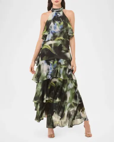MISA Los Angeles Calissa Ruffled Chiffon High-Low Dress | Thumbnail 4 MISA Los Angeles Calissa Ruffled Chiffon High-Low Dress | Thumbnail 4