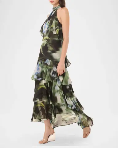 MISA Los Angeles Calissa Ruffled Chiffon High-Low Dress | Thumbnail 5 MISA Los Angeles Calissa Ruffled Chiffon High-Low Dress | Thumbnail 5