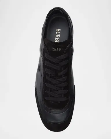 Burberry Men's Leather and Suede Knight Runner Sneakers | Thumbnail 4 Burberry Men's Leather and Suede Knight Runner Sneakers | Thumbnail 4