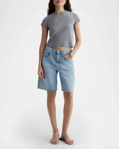 AG Jeans Hattie Wide-Leg Rigid Denim Shorts | Thumbnail 2 AG Jeans Hattie Wide-Leg Rigid Denim Shorts | Thumbnail 2