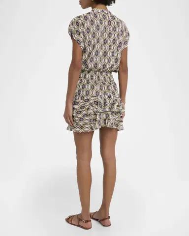 MISA Los Angeles Evie Mosaic Eye Chiffon Mini Dress | Thumbnail 2 MISA Los Angeles Evie Mosaic Eye Chiffon Mini Dress | Thumbnail 2