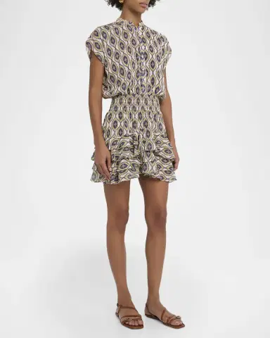 MISA Los Angeles Evie Mosaic Eye Chiffon Mini Dress | Thumbnail 3 MISA Los Angeles Evie Mosaic Eye Chiffon Mini Dress | Thumbnail 3