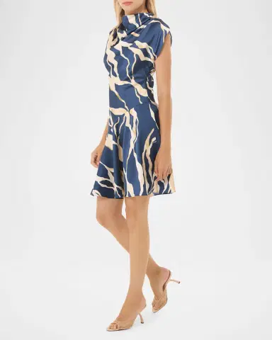 MISA Los Angeles Sandy Abstract Satin Mini Dress | Thumbnail 3 MISA Los Angeles Sandy Abstract Satin Mini Dress | Thumbnail 3