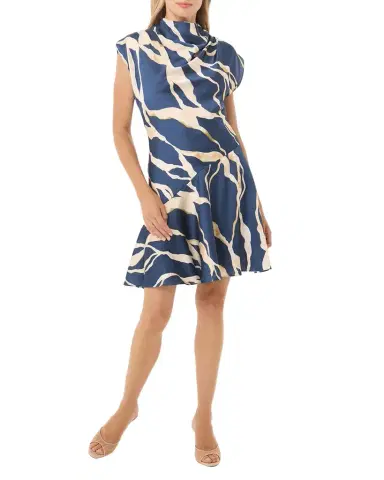 MISA Los Angeles Sandy Abstract Satin Mini Dress | Thumbnail 1 MISA Los Angeles Sandy Abstract Satin Mini Dress | Thumbnail 1