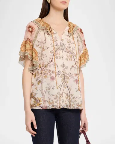 Kobi Halperin Verity V-Neck Ruffle Sleeve Blouse | Thumbnail 4 Kobi Halperin Verity V-Neck Ruffle Sleeve Blouse | Thumbnail 4