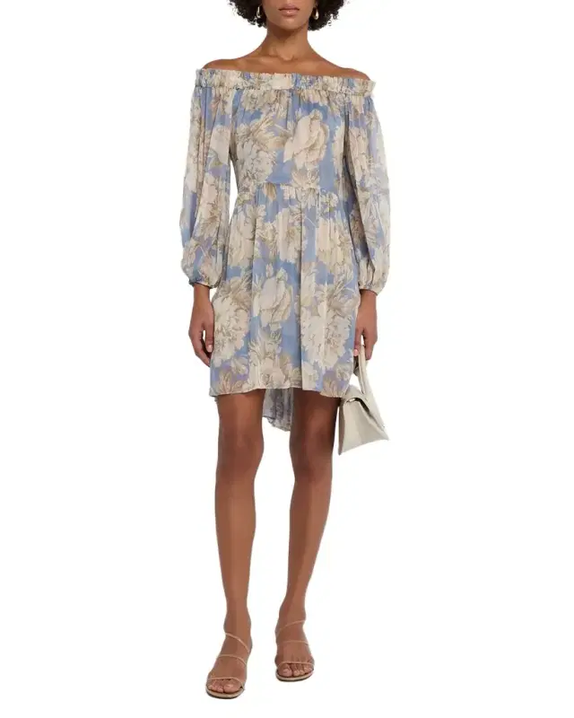 Millie Peony Chiffon Off-Shoulder Mini Dress Millie Peony Chiffon Off-Shoulder Mini Dress