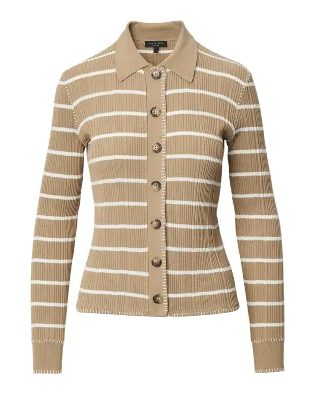 Harper Striped Button-Down Cardigan Harper Striped Button-Down Cardigan