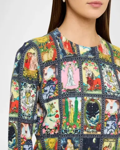 ALICE + OLIVIA Carolee Tarot Printed Crewneck Sweater | Thumbnail 5 ALICE + OLIVIA Carolee Tarot Printed Crewneck Sweater | Thumbnail 5