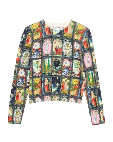 ALICE + OLIVIA Carolee Tarot Printed Crewneck Sweater | Thumbnail 1 ALICE + OLIVIA Carolee Tarot Printed Crewneck Sweater | Thumbnail 1