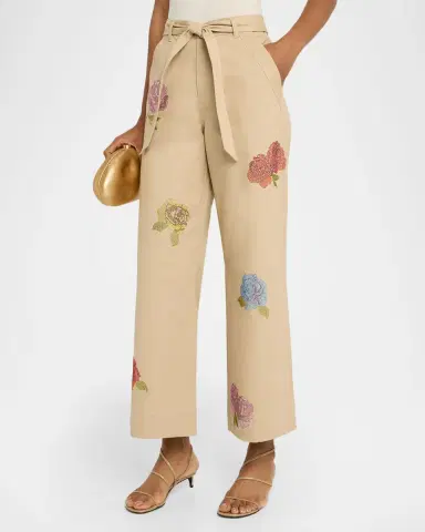 Cinq à Sept Mylah Heatset Roses Pants | Thumbnail 3 Cinq à Sept Mylah Heatset Roses Pants | Thumbnail 3