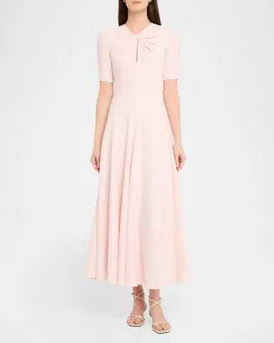 Prabal Gurung Twist-Neck Keyhole A-Line Midi Dress | Thumbnail 2 Prabal Gurung Twist-Neck Keyhole A-Line Midi Dress | Thumbnail 2