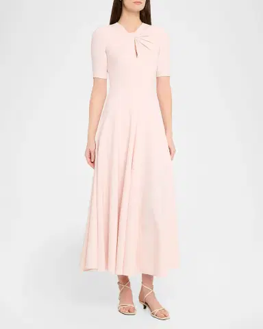 Prabal Gurung Twist-Neck Keyhole A-Line Midi Dress | Thumbnail 4 Prabal Gurung Twist-Neck Keyhole A-Line Midi Dress | Thumbnail 4