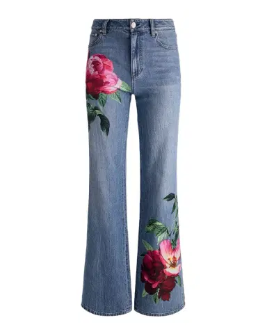 ALICE + OLIVIA Chic Printed Wide-Leg Jeans | Thumbnail 1 ALICE + OLIVIA Chic Printed Wide-Leg Jeans | Thumbnail 1