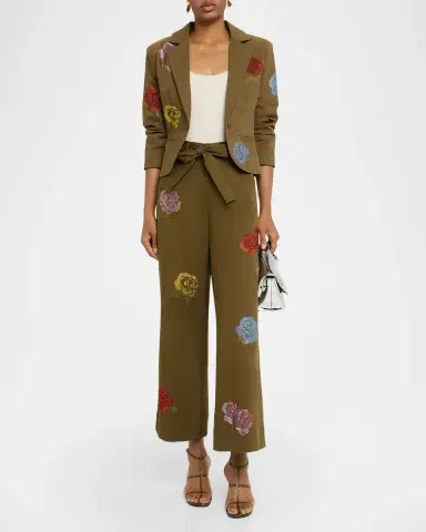 Cinq à Sept Wide-Leg Heatset Roses Pants | Thumbnail 2 Cinq à Sept Wide-Leg Heatset Roses Pants | Thumbnail 2